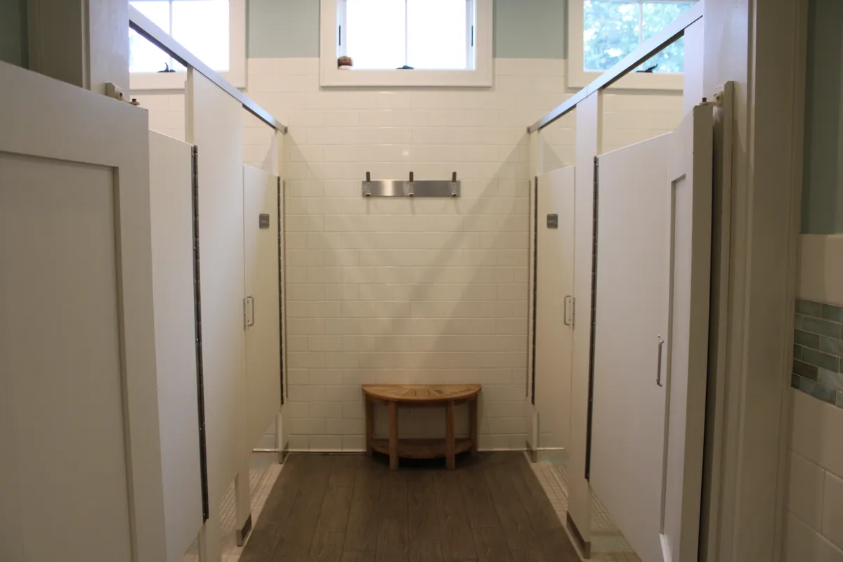 Member changing rooms and showers at the Marina Club